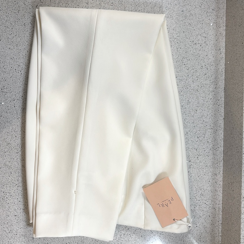 Pearl by Lela Rose Ivory stretch crepe Susie pant